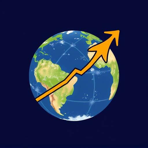 Immagine stilizzata del globo terrestre con una freccia che indica una crescita lenta